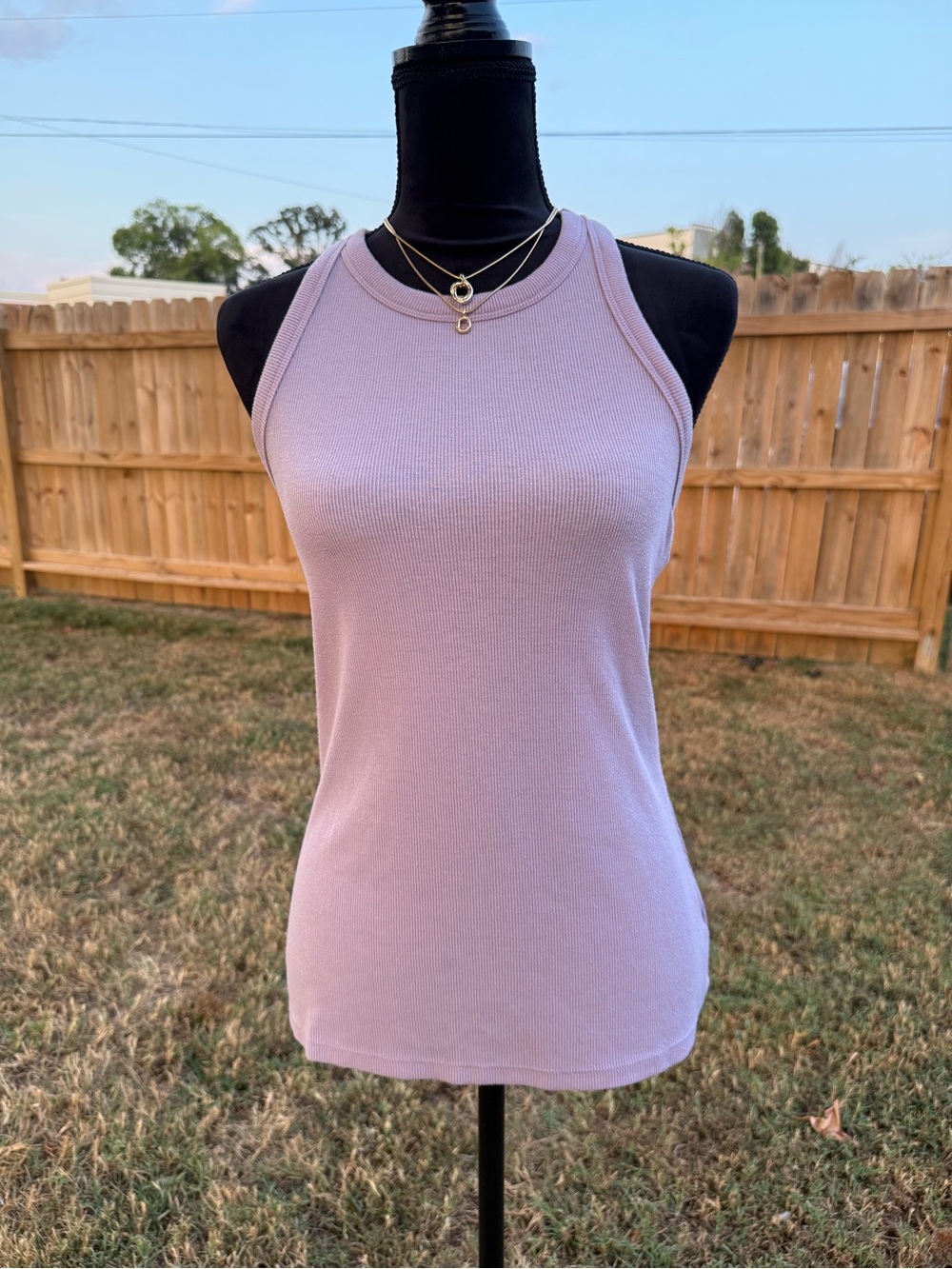 Women's Ribbed Tank Top - Lavender Pink